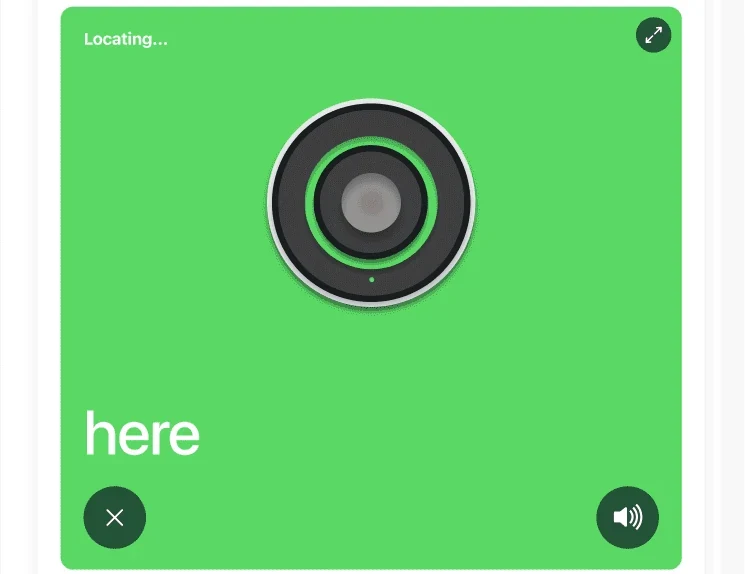 Locator turned green: here