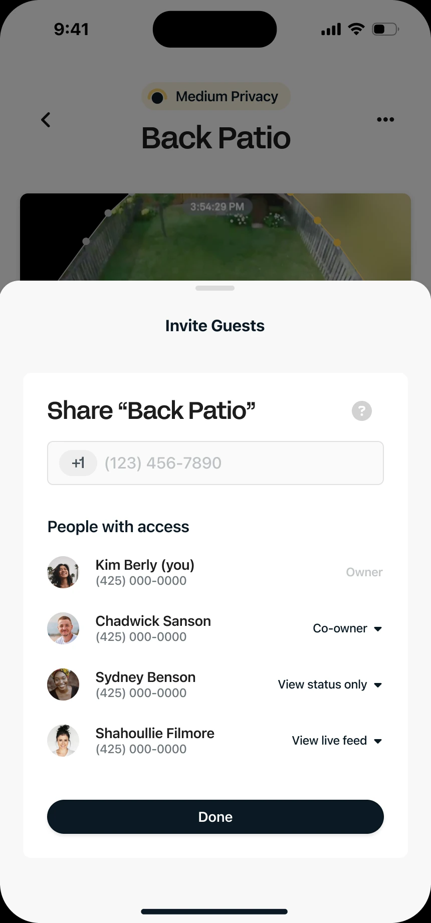 Invite guests with permission levels