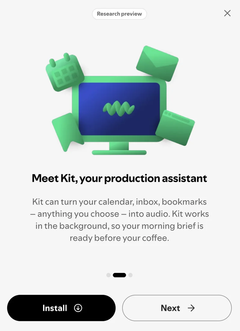 Meet Kit, the production assistant onboarding screen