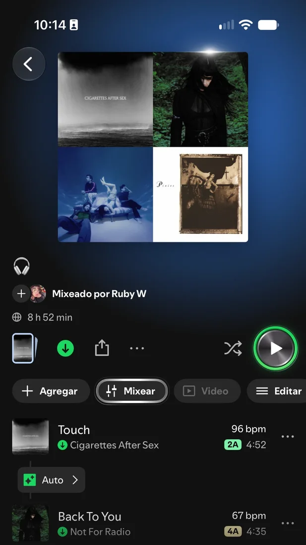 Mixed playlist on mobile